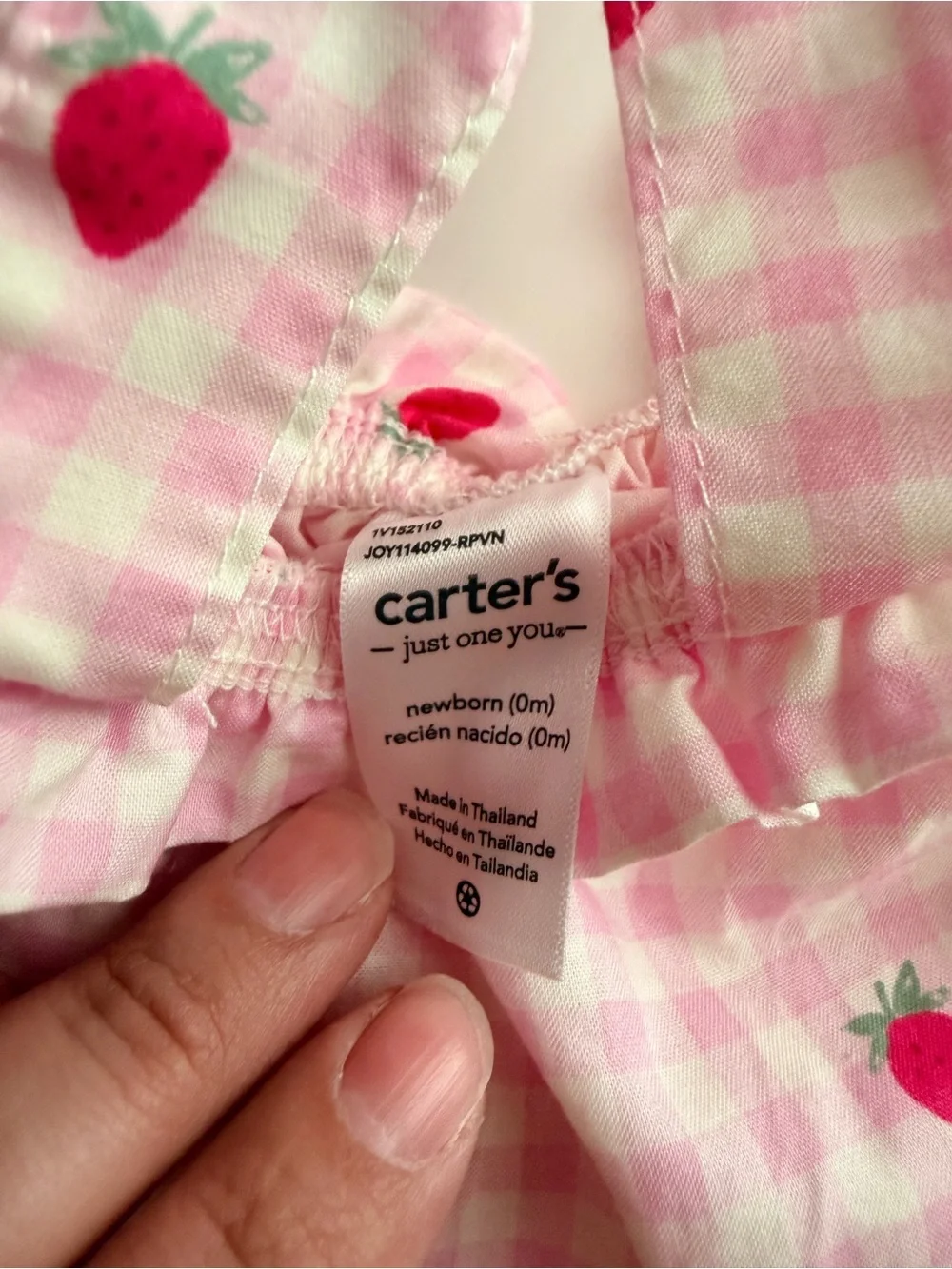 Carter’s just one you baby girls strawberry shirt and shorts set | newborn